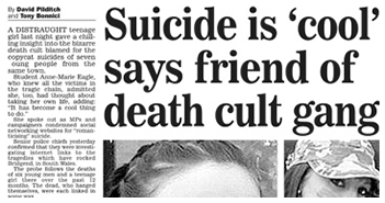 Suicide is 'cool' says friend of death cult gang